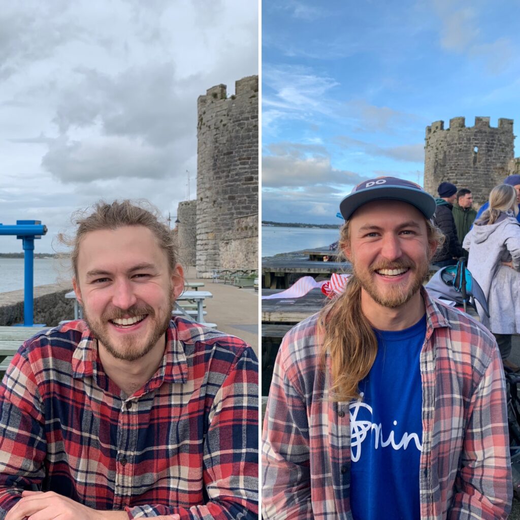 Day 1 and the final day walking the coast.